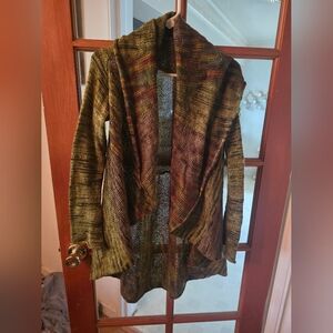 Handmade Multicolor Open Front Cardigan Sweater Medium